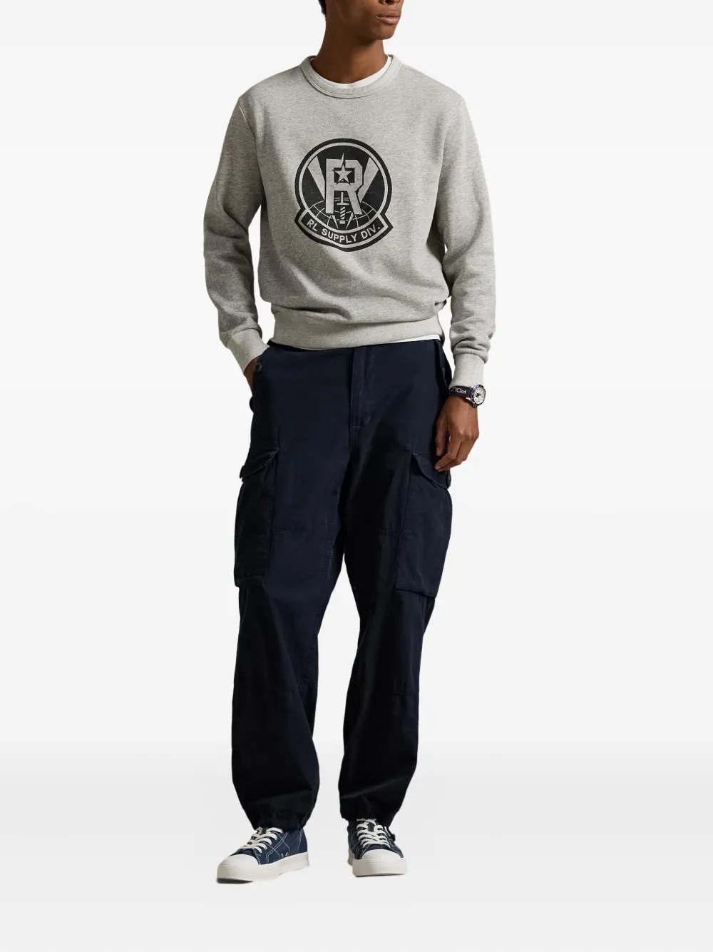 Polo Ralph Lauren Long-sleeve Crew-neck Sweatshirt In Neutral