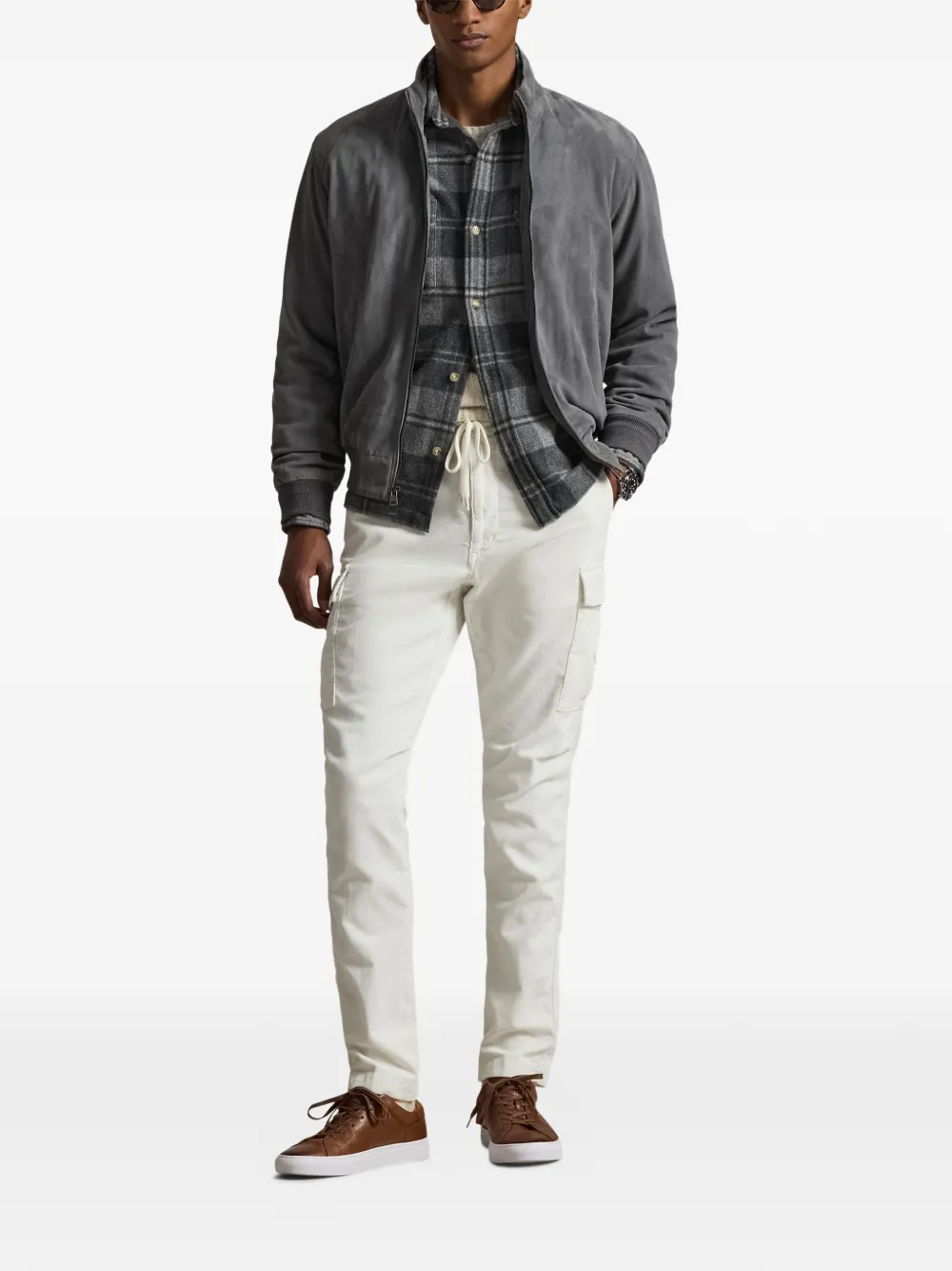 ribbed-hem bomber jacket