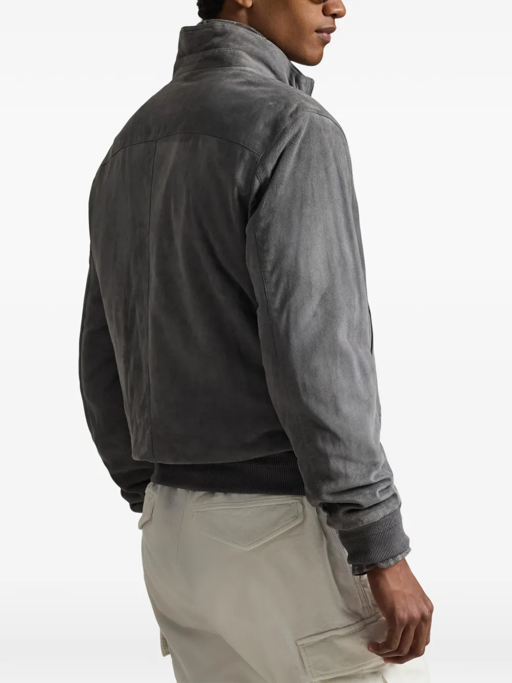 ribbed-hem bomber jacket