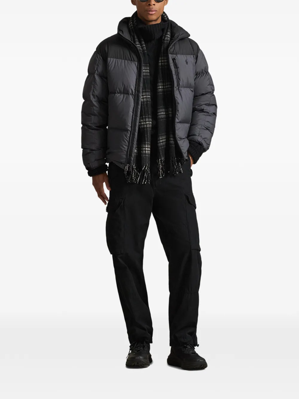 Polo Ralph Lauren Gewatteerd jack met geborduurd logo Grijs