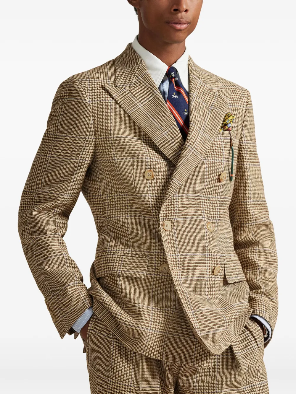 Polo Ralph Lauren Blazer met dubbele rij knopen Beige
