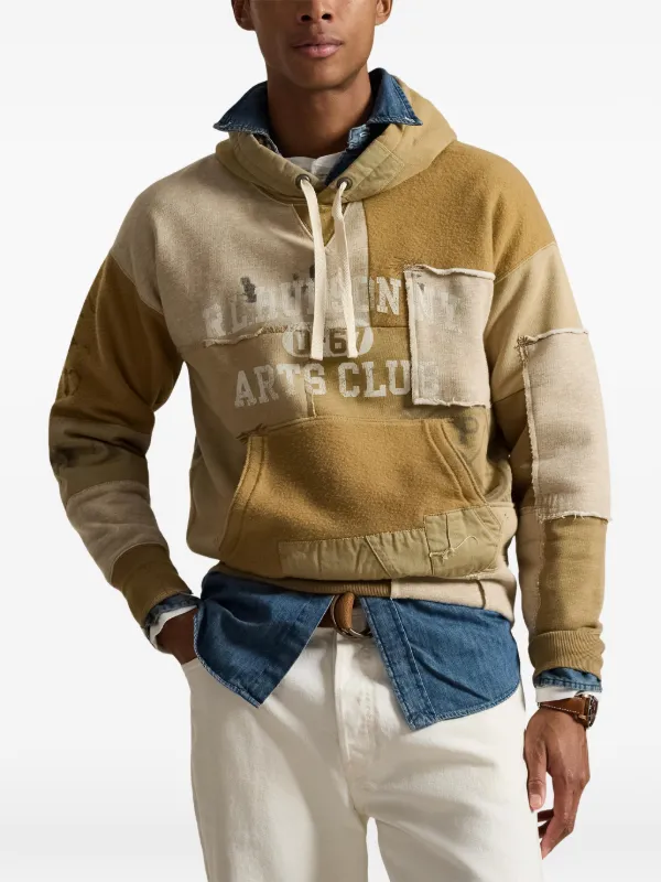 Polo Ralph Lauren patchwork-design Hoodie | Neutrals | FARFETCH