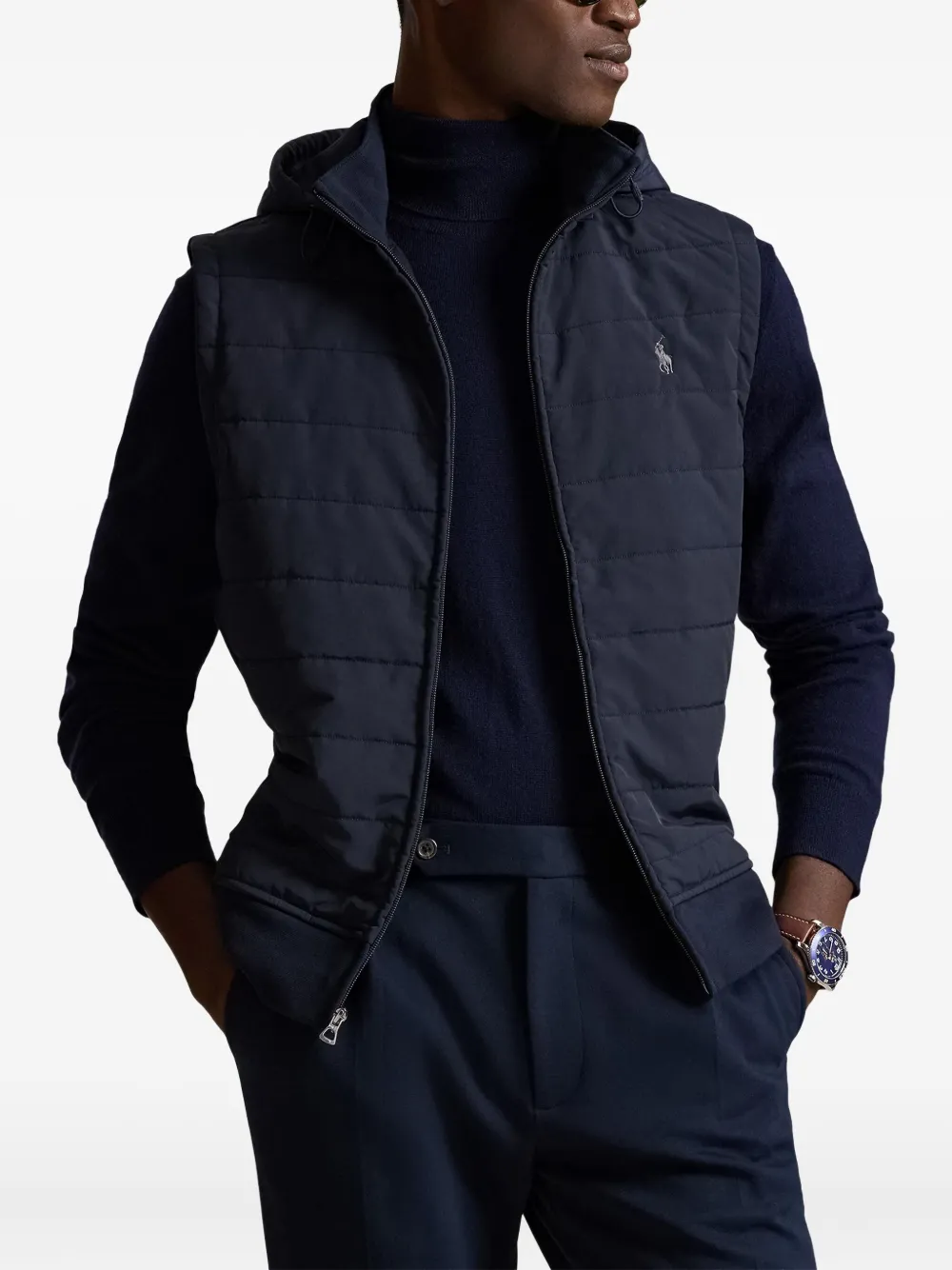 Polo Ralph Lauren Hooded Gilet In Blue