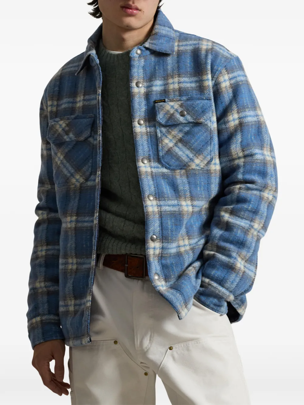  Polo Ralph Lauren Plaid-pattern Overshirt - Blue 
