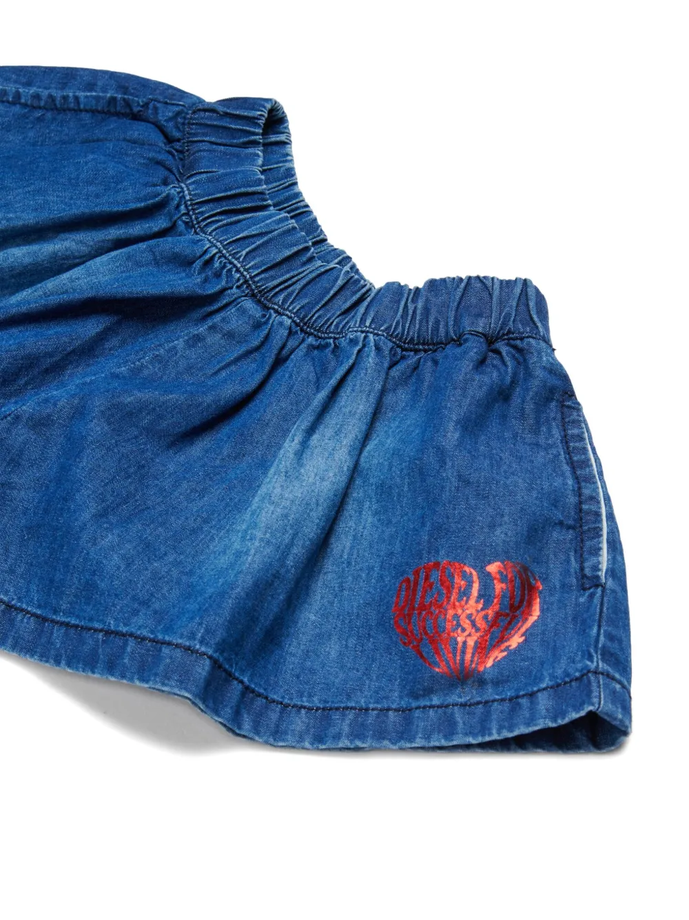Diesel Kids Pixib spijkershorts met hartdetail Blauw