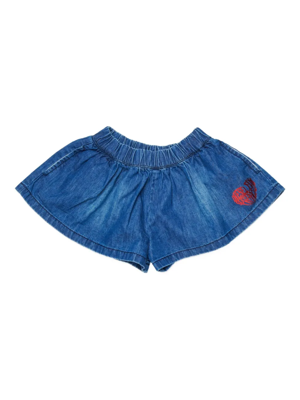 Diesel Kids Shorts denim con dettaglio a cuore - Blu