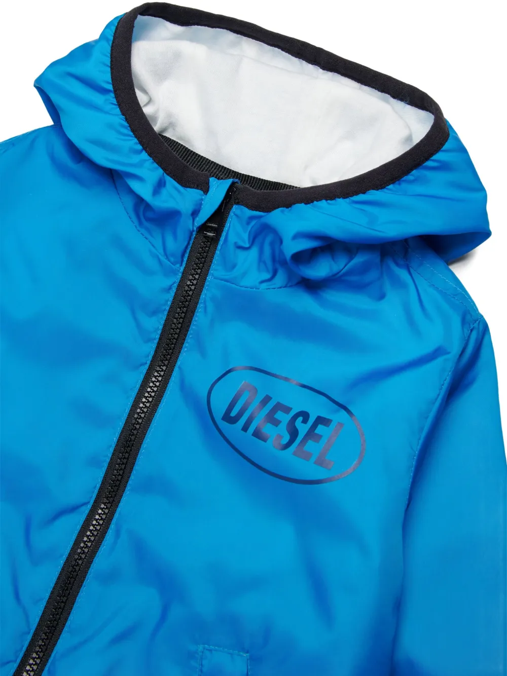 Diesel Kids Regenjack met logoprint Blauw
