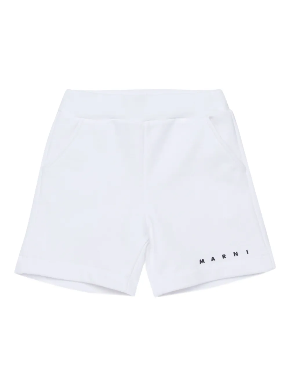 Marni Kids logo-print side-pockets shorts - Bianco
