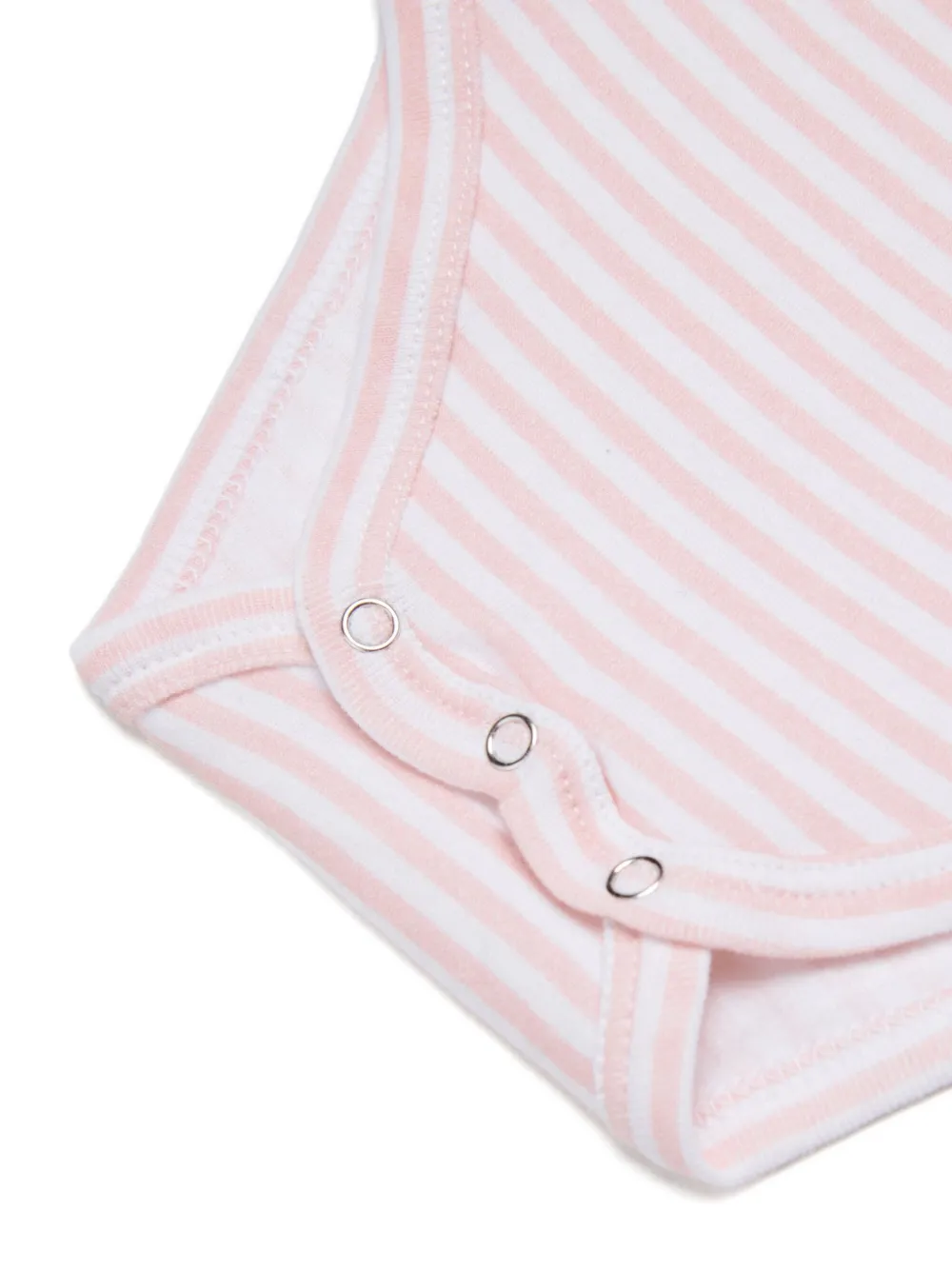 Diesel Kids Gestreepte romper met logoprint Roze