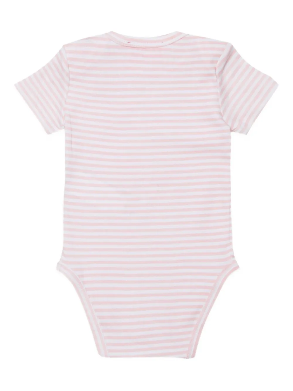 Diesel Kids Gestreepte romper met logoprint Roze