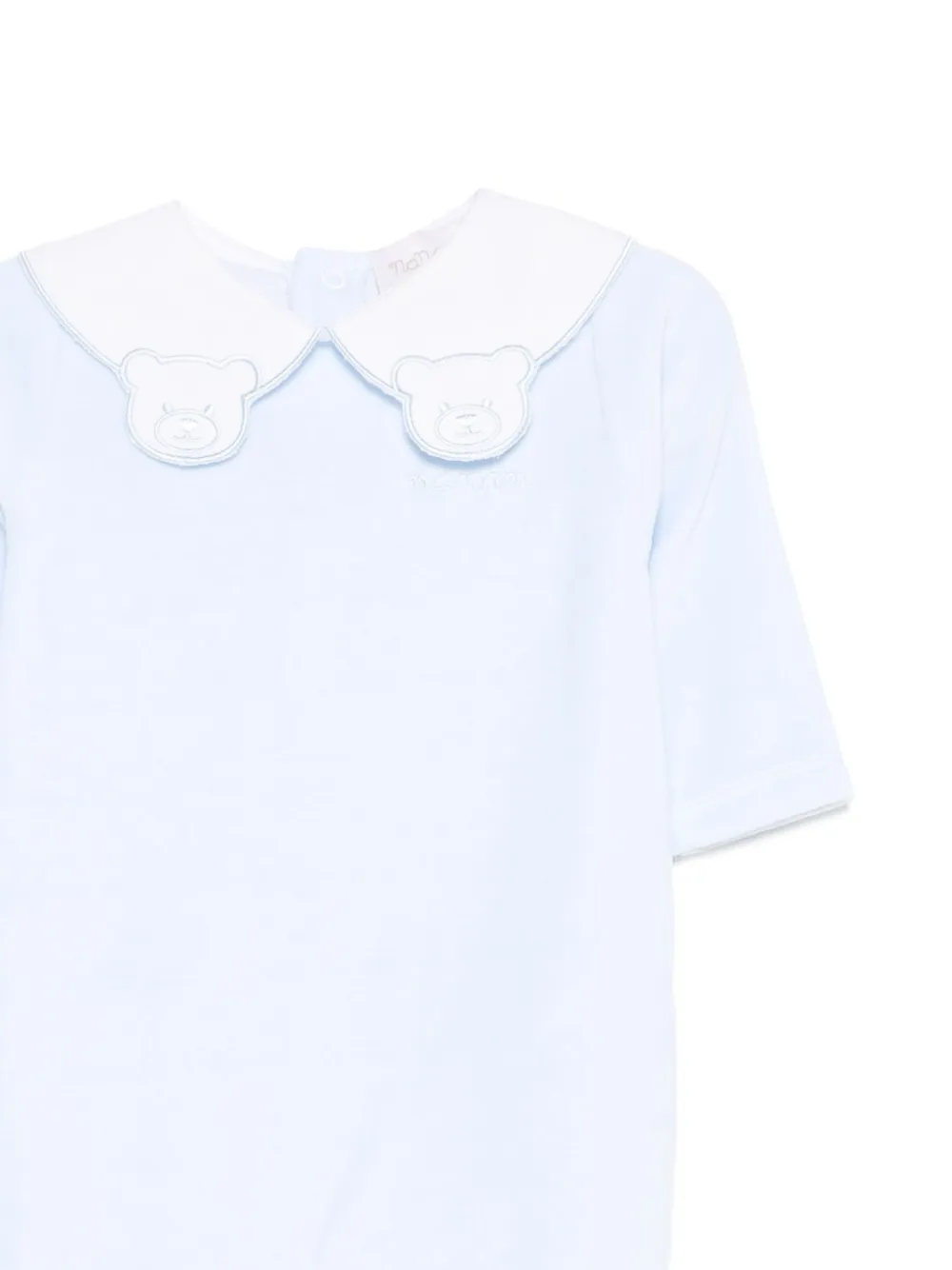 Nanán Appliqué Collared Romper In Blue