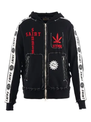 SAINT MXXXXXX x A LOVE MOVEMENT Appliqué Hoodie | Black | FARFETCH