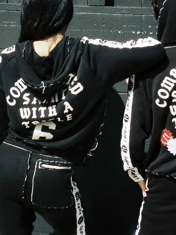 SAINT MXXXXXX x A LOVE MOVEMENT Appliqué Hoodie | Black | FARFETCH