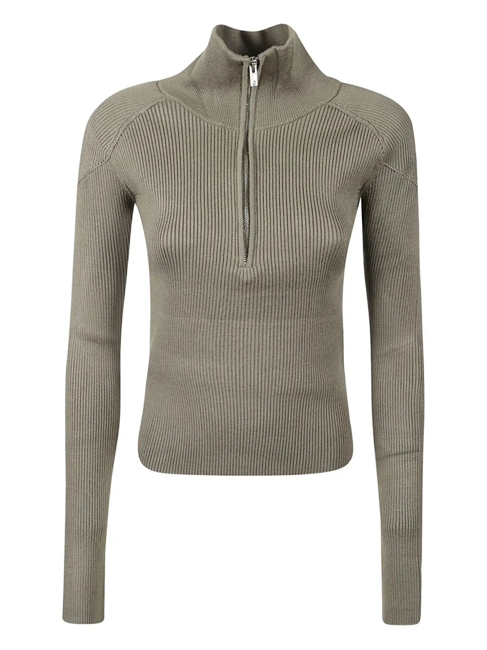Iro Zip Ribbed Sweater In Gray