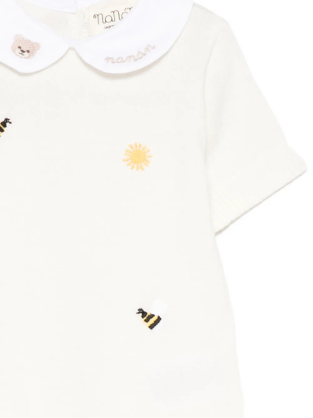 Nanán Embroidered Collared Shorties In White