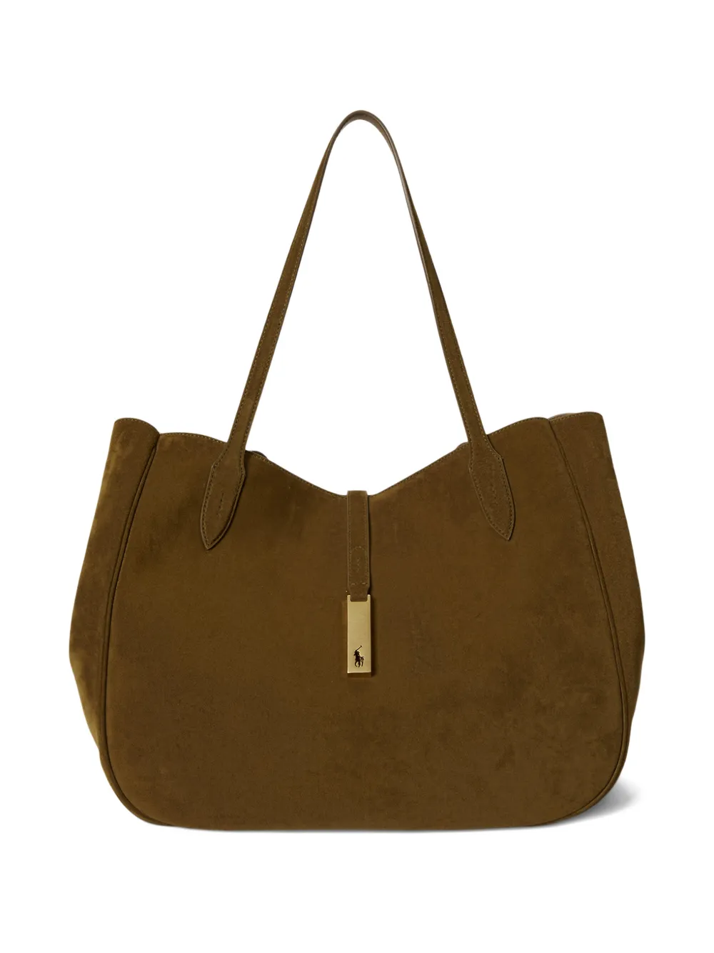 Polo Ralph Lauren Suede Id Tote Bag In Brown