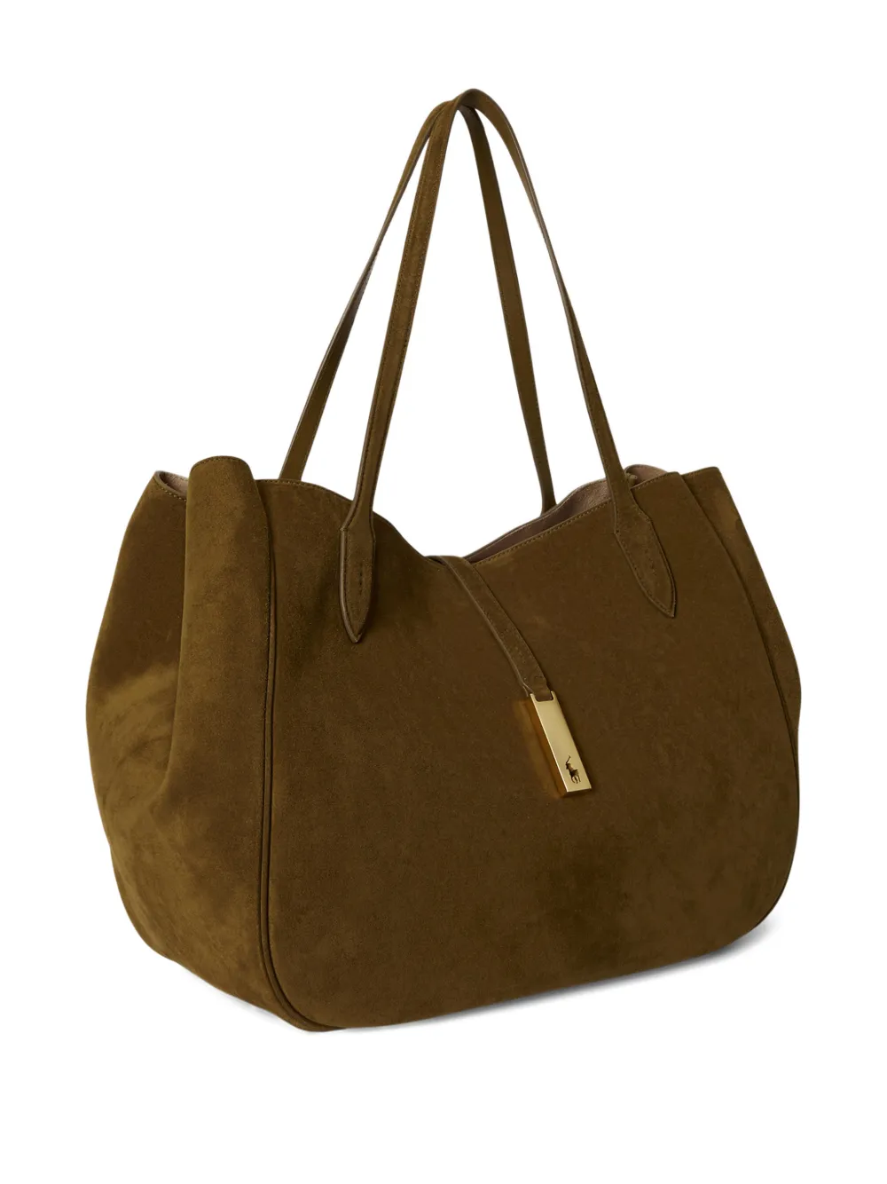 Polo Ralph Lauren Suede Id Tote Bag In Brown