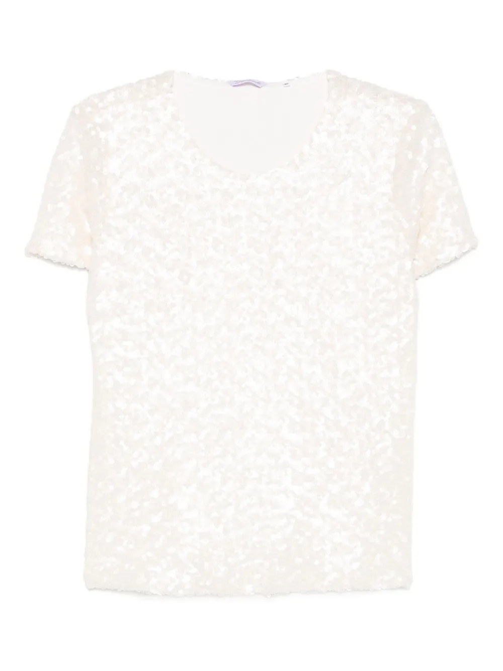 Guglielminotti Sequin-embellishment Short-sleeve Top In White