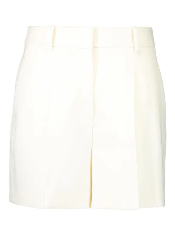 Michael Kors Collection Pleated Cuffed Shorts in Neutrals