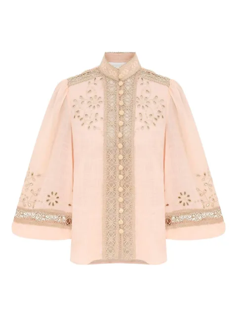 ZIMMERMANN floral-embroidered button shirt