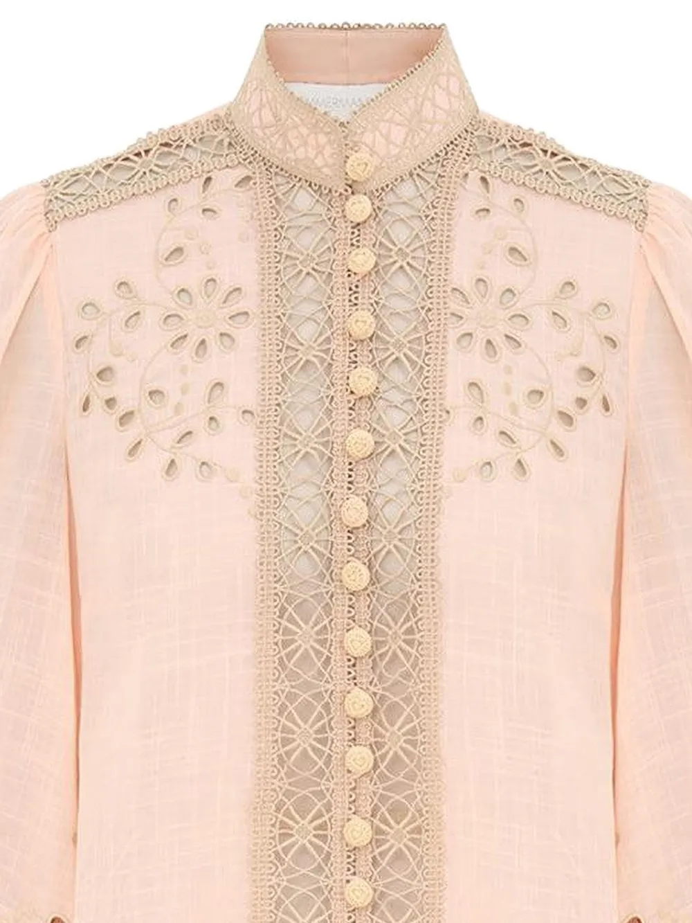 ZIMMERMANN floral-embroidered button shirt - Roze