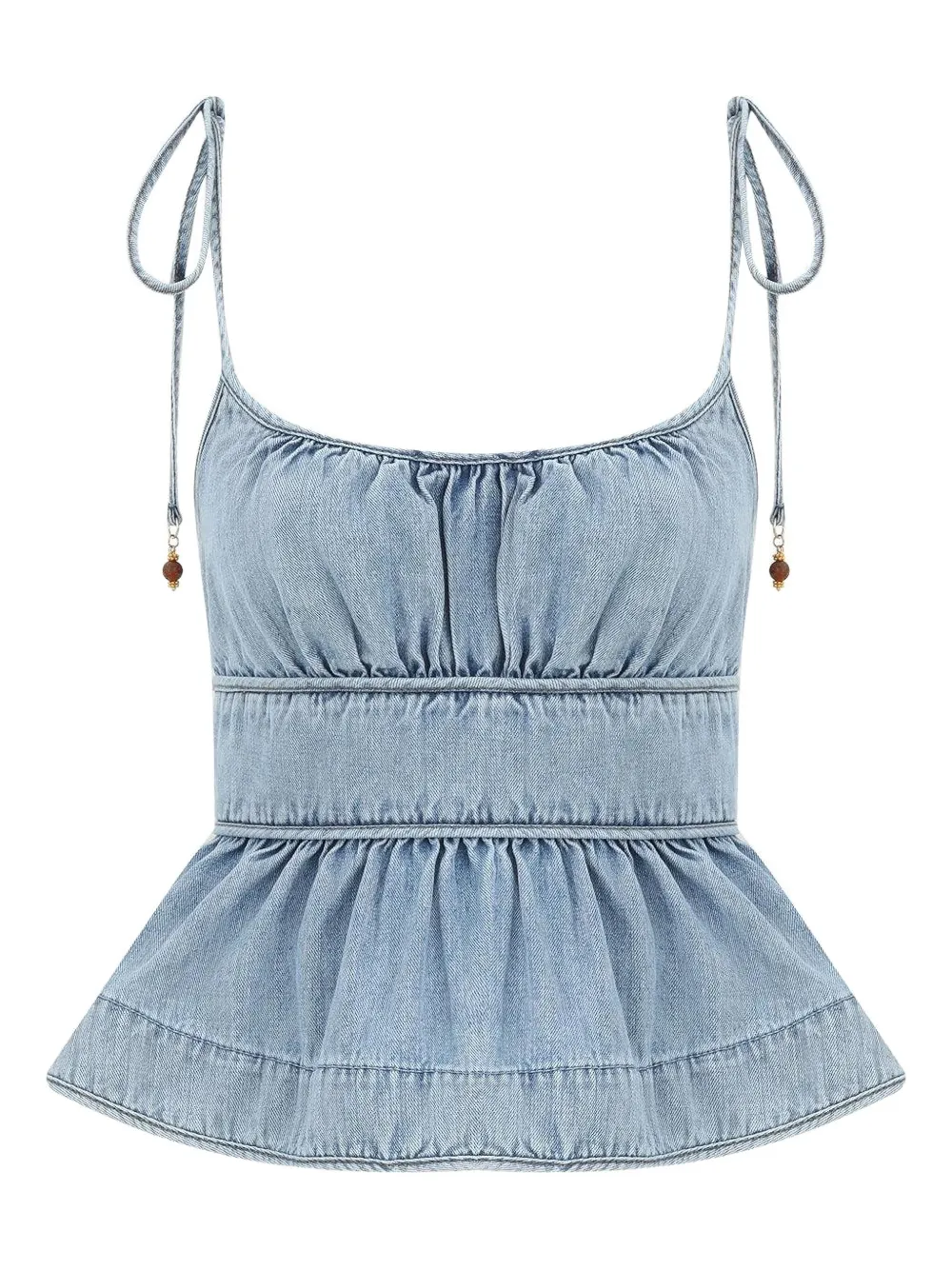 Zimmermann Wanderlust Ruffled Cami In Blue