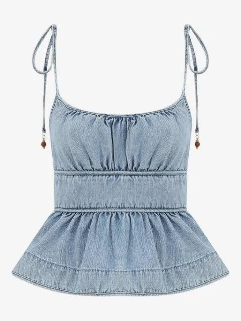 ZIMMERMANN Wanderlust ruffled denim cami