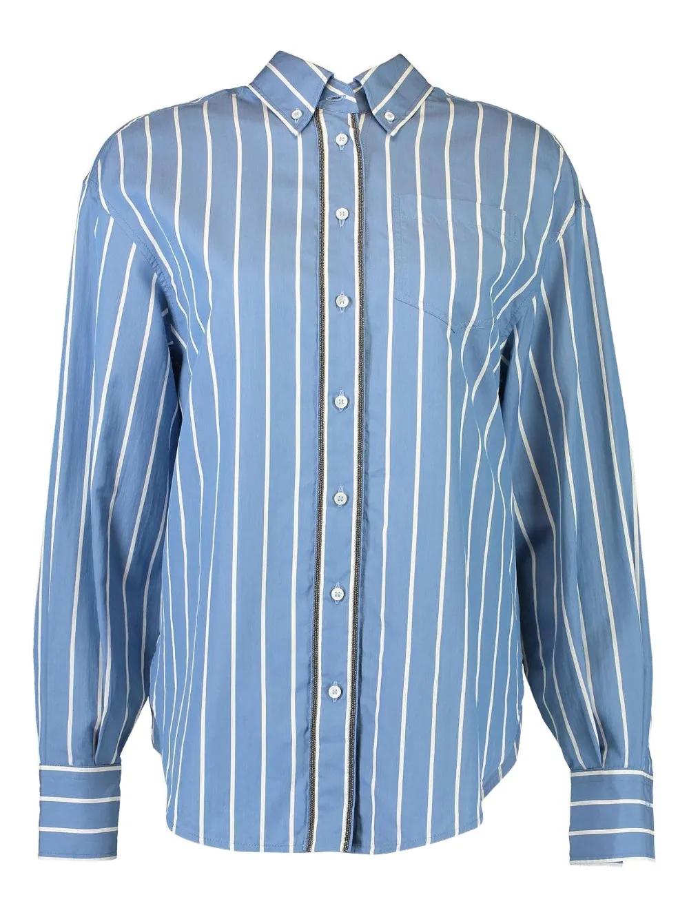 Brunello Cucinelli Striped Shirt In Blue