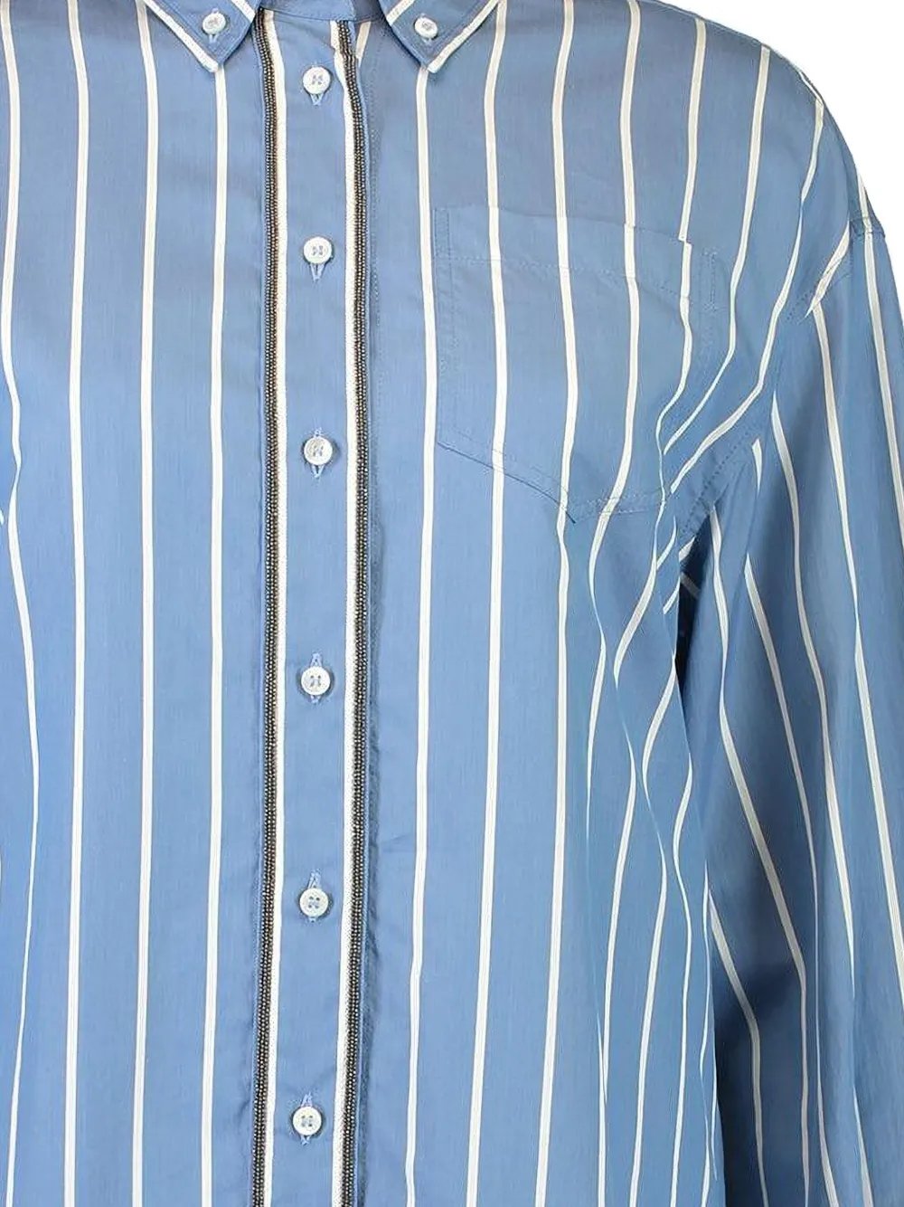 Brunello Cucinelli Striped Shirt In Blue