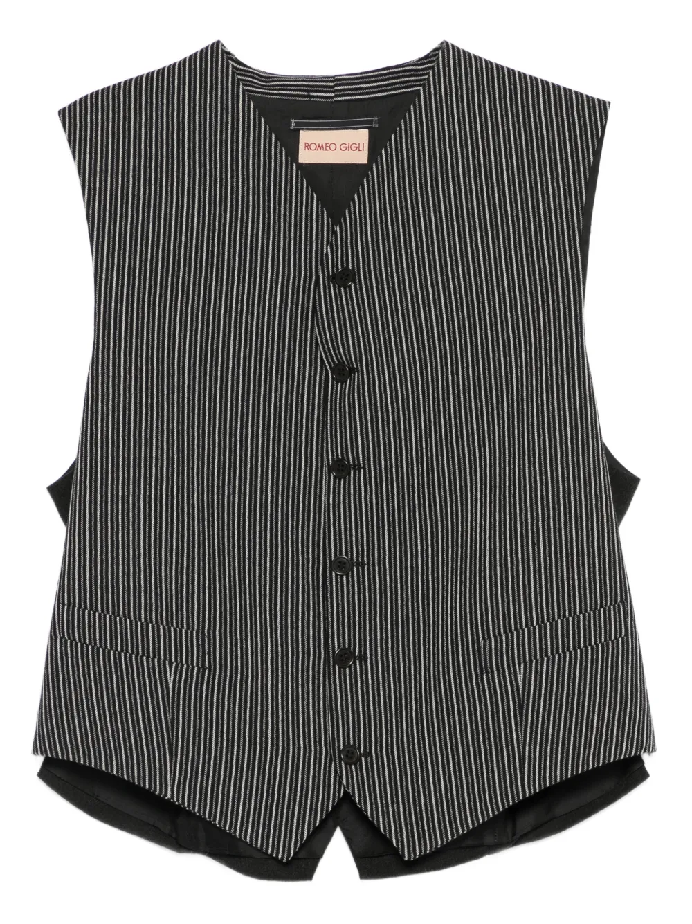 Romeo Gigli Pre-Owned 1990s striped-pattern vest | Black | Image 1