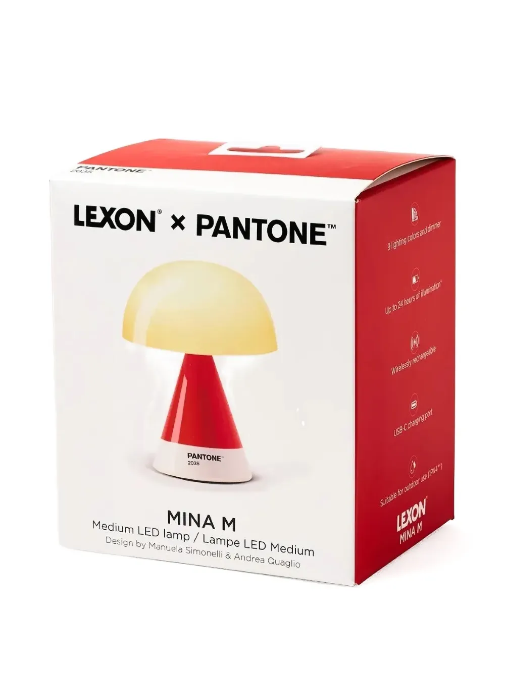 Lexon x Pantone Mina M table lamp | Red | Image 1