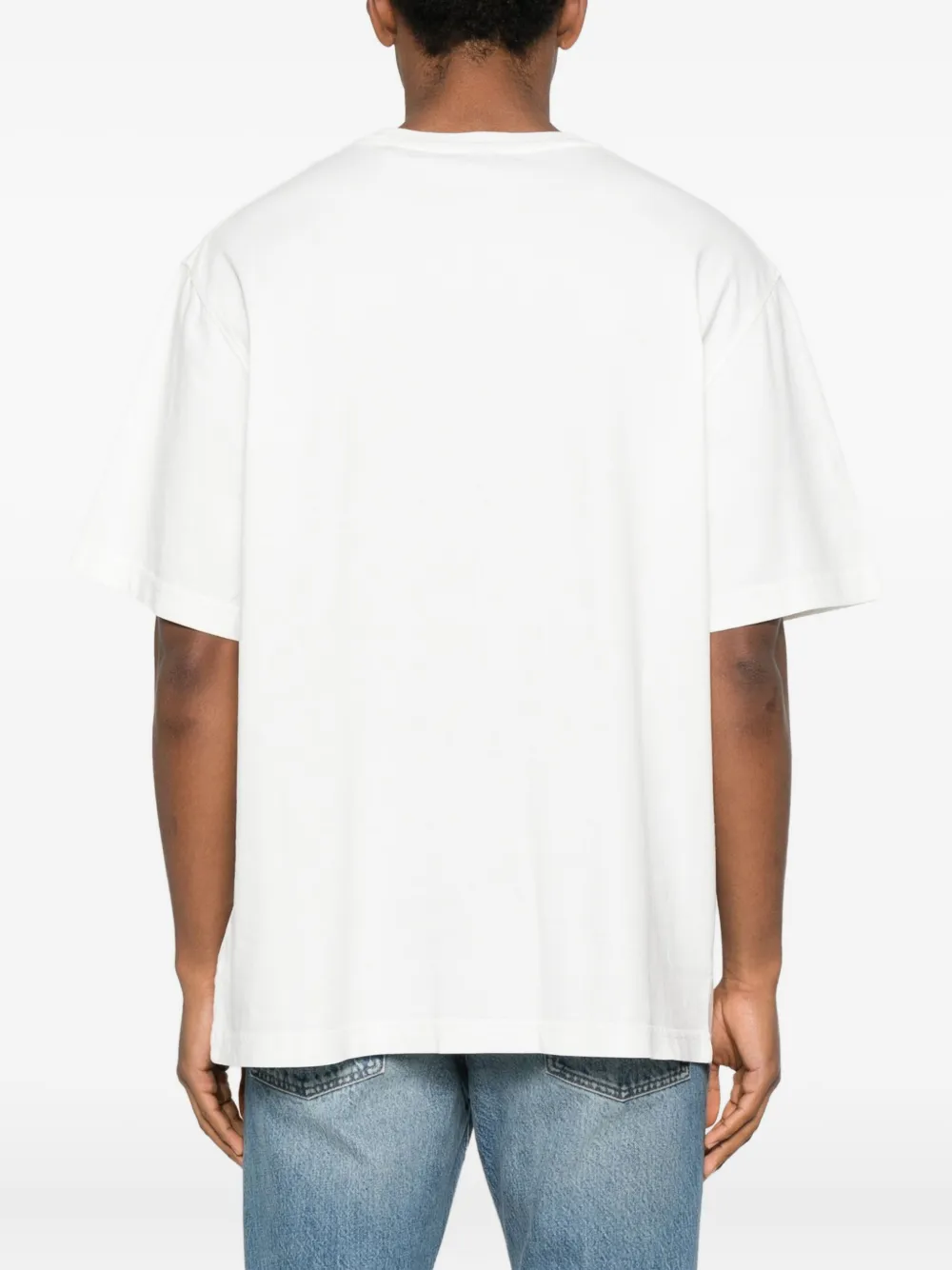Agolde Mock Neck Graphic Short Sleeve In White