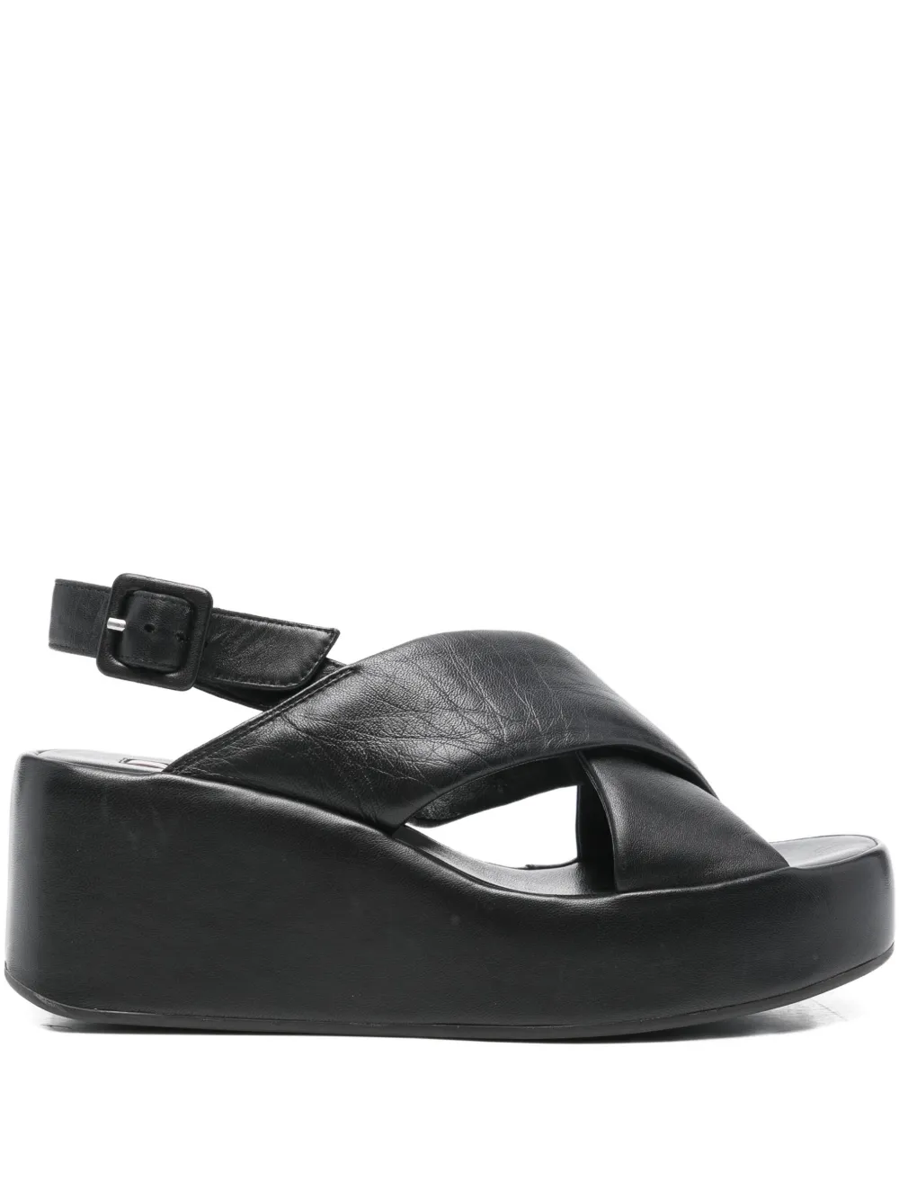 Hogl 72mm criss-cross platform sandals | Black | Image 1