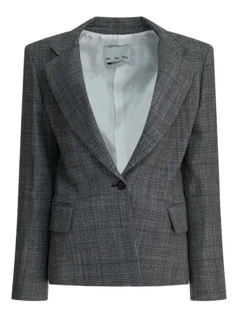 SA SU PHI checked single-breasted blazer