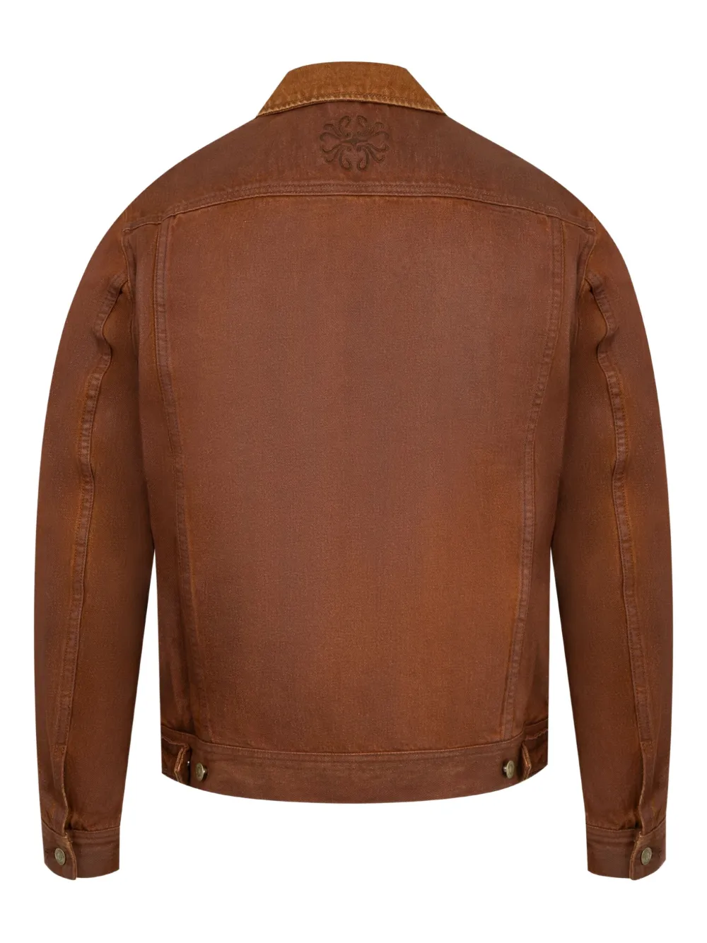 Midnight Rodeo Coated Denim Trucker Jacket In Brown