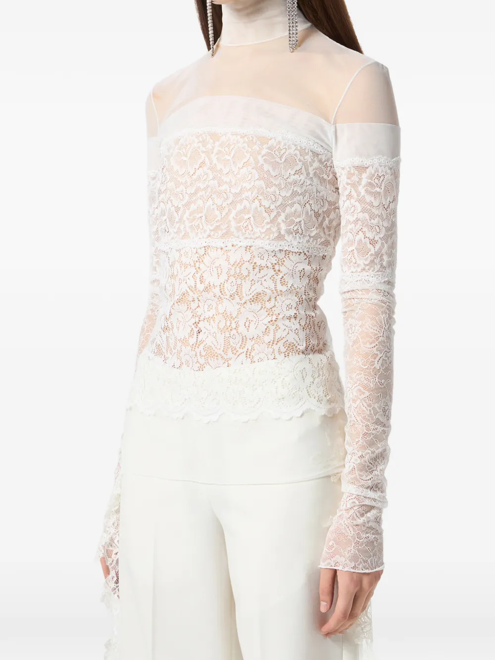 Blumarine Scalloped-lace Blouse In White