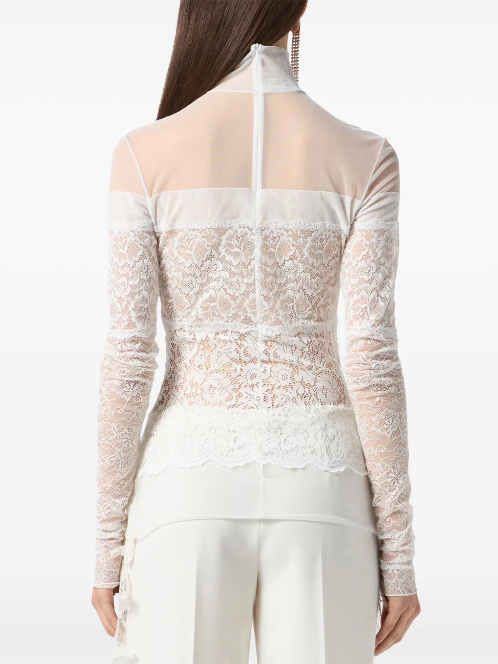 Blumarine Scalloped-lace Blouse In White