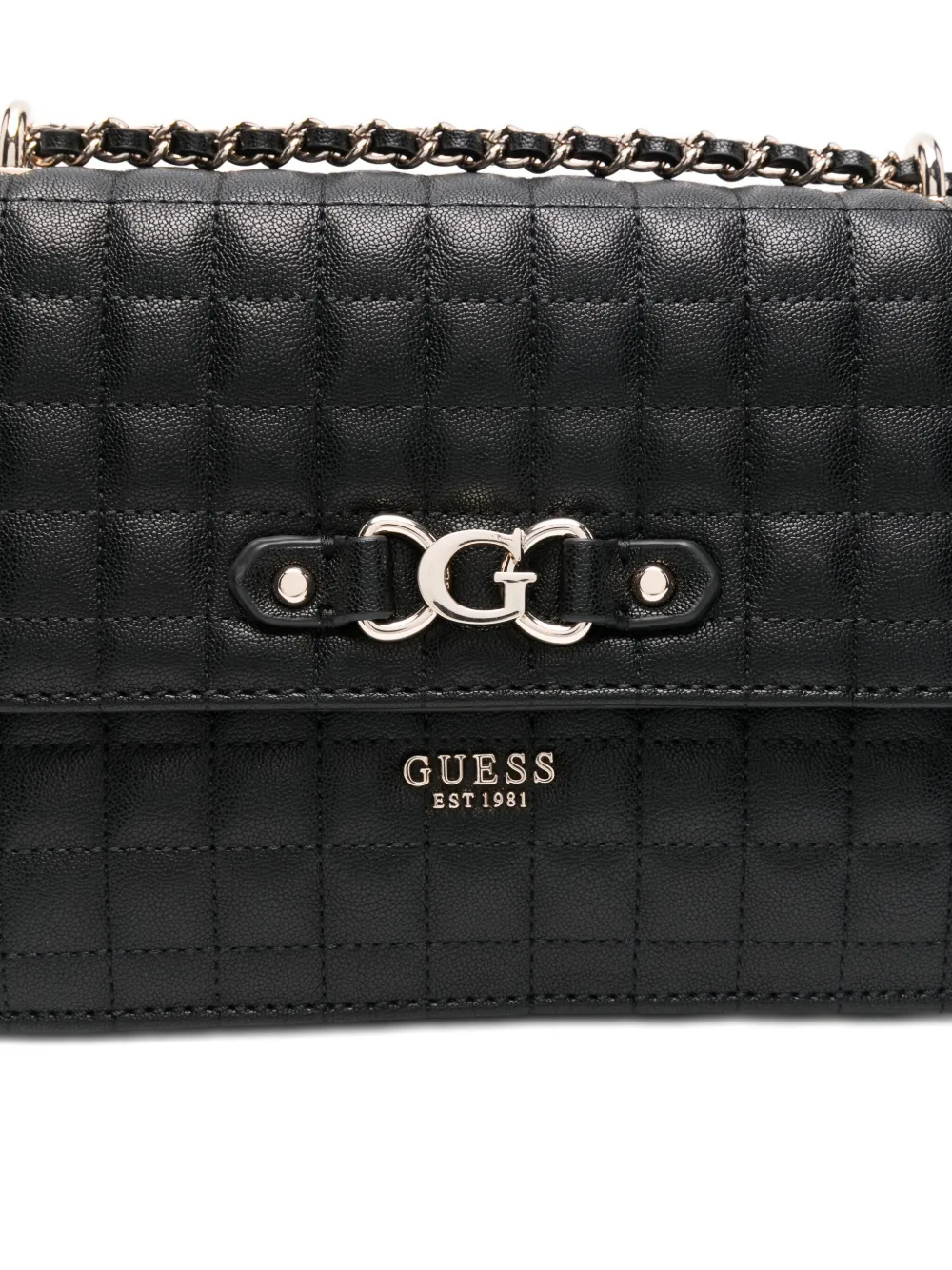 Guess Usa Quilted-pattern Crossbody Bag In Black