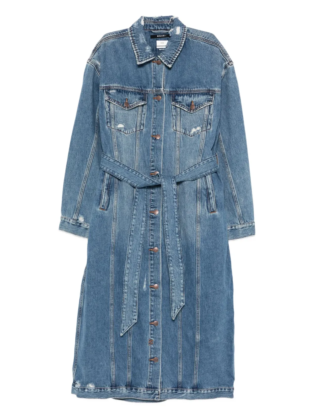 Ksubi Trucker Relik Distressed Coat In Blue