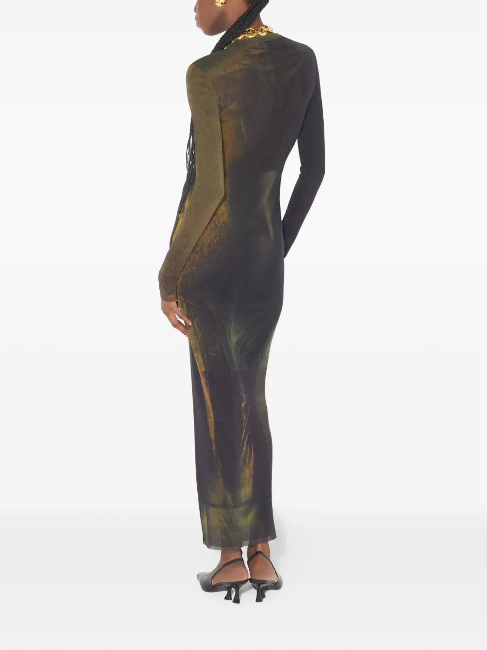 Jean Paul Gaultier Maxi-jurk met print Bruin