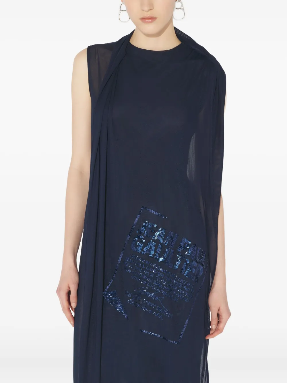 Jean Paul Gaultier Maxi-jurk verfraaid met pailletten Blauw