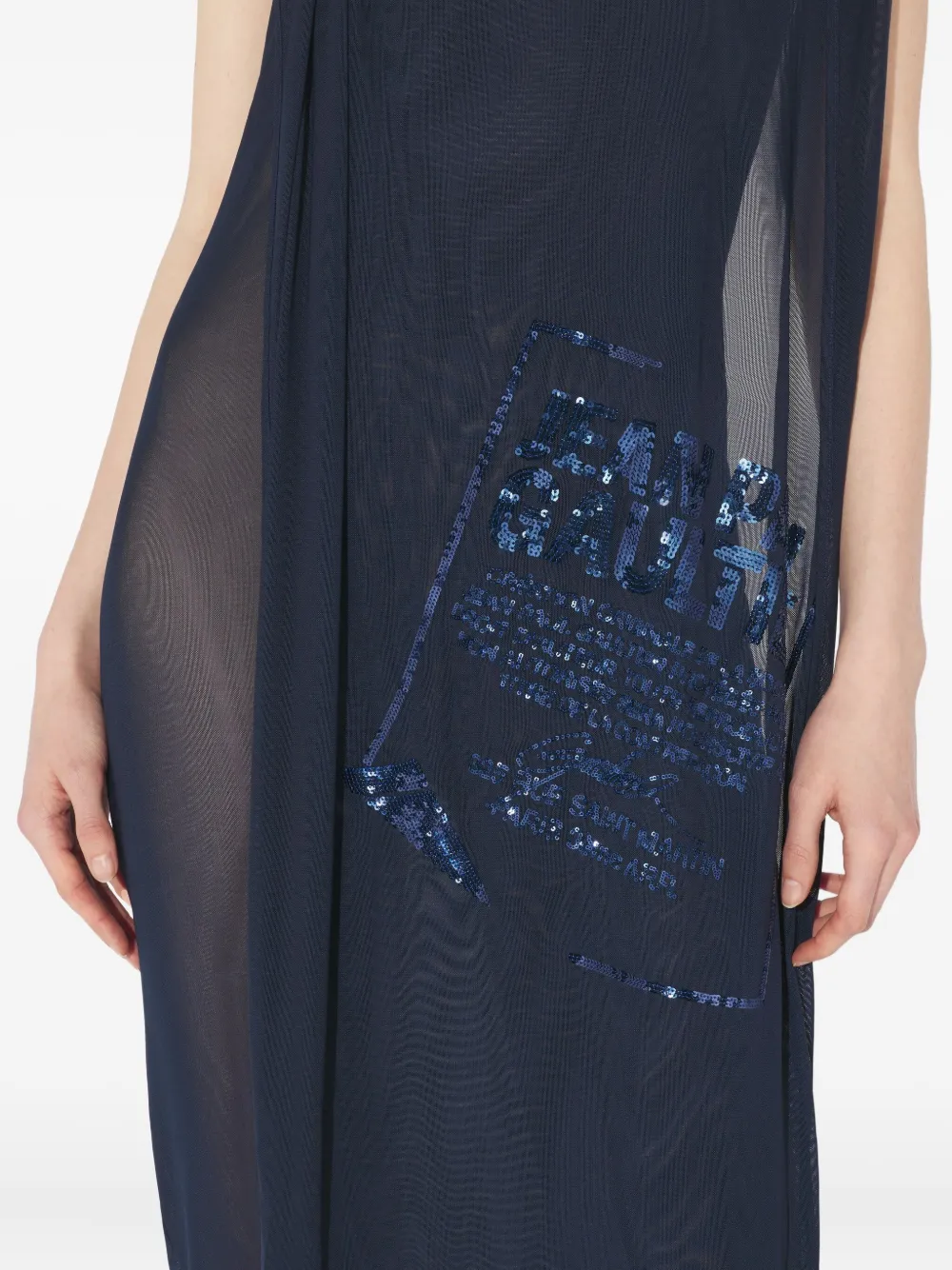 Jean Paul Gaultier Maxi-jurk verfraaid met pailletten Blauw