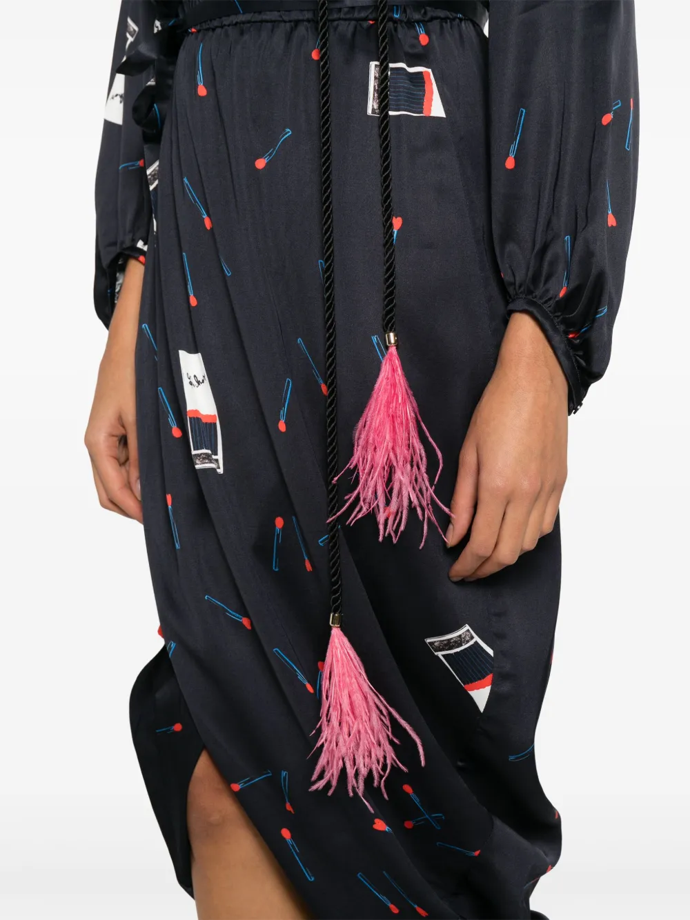 Rochas Midi-jurk met trekkoord Zwart