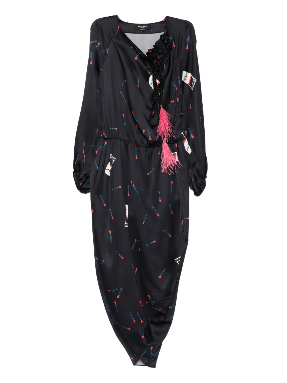 Rochas cord-drawstring midi dress | Black | Image 1