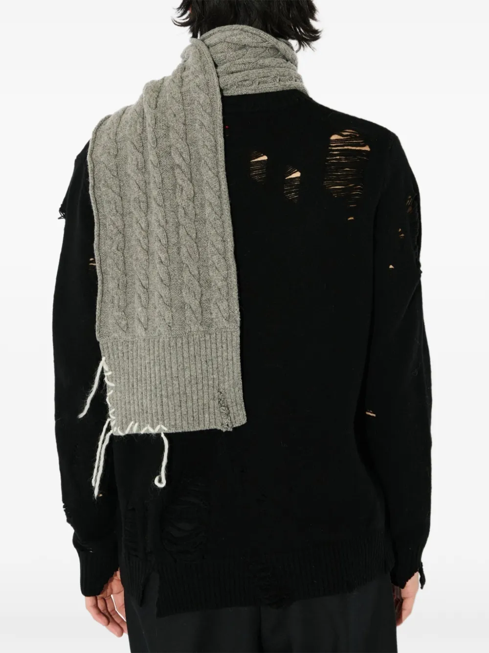 Charles Jeffrey Loverboy Kabelgebreide sjaal Grijs