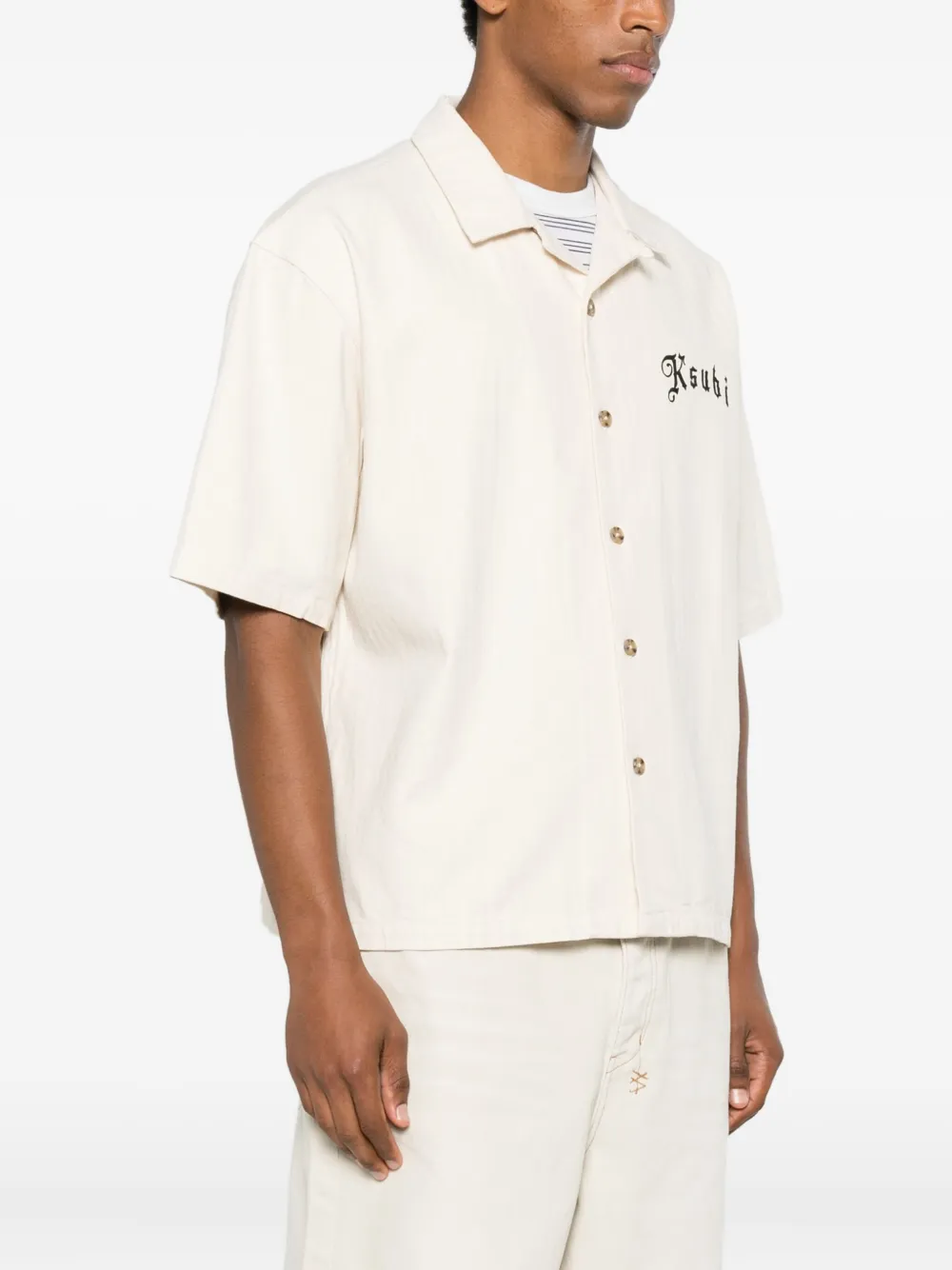 Ksubi Logo-embroidered Shirt In Neutral