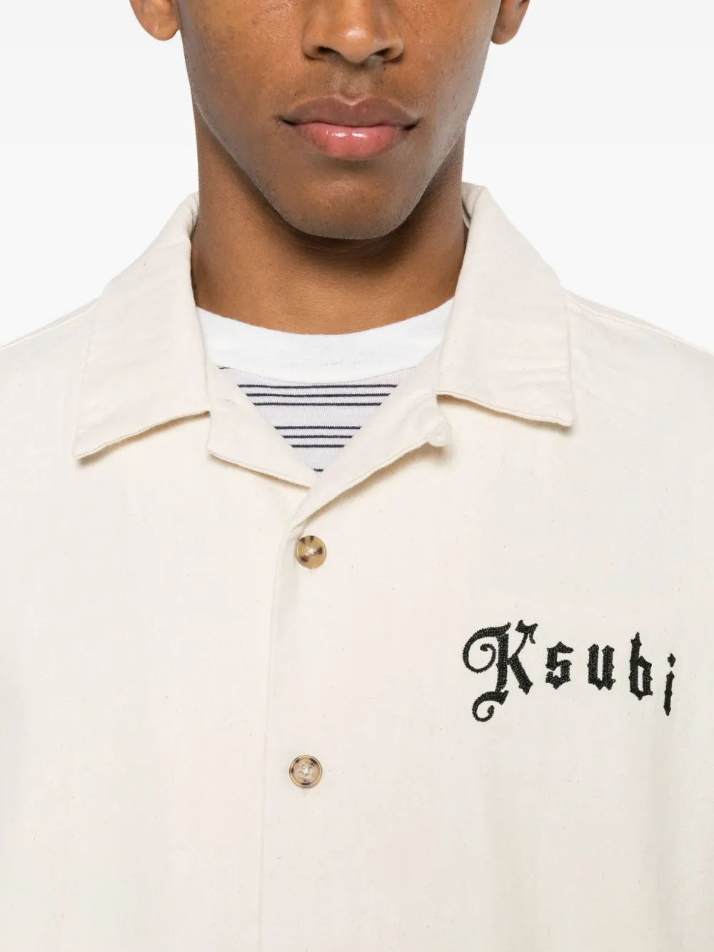 Ksubi Logo-embroidered Shirt In Neutral