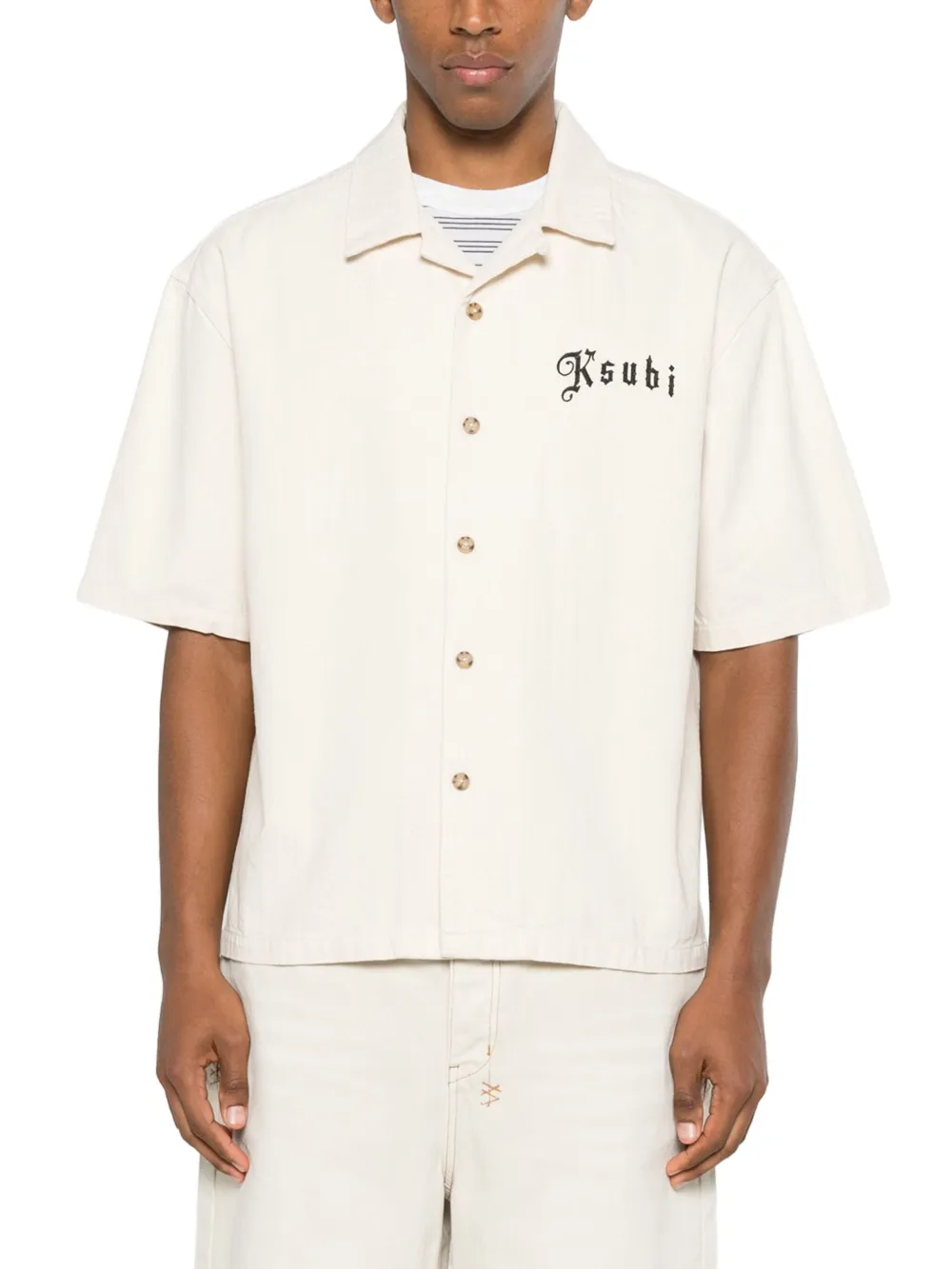 Ksubi Overhemd met geborduurd logo Wit