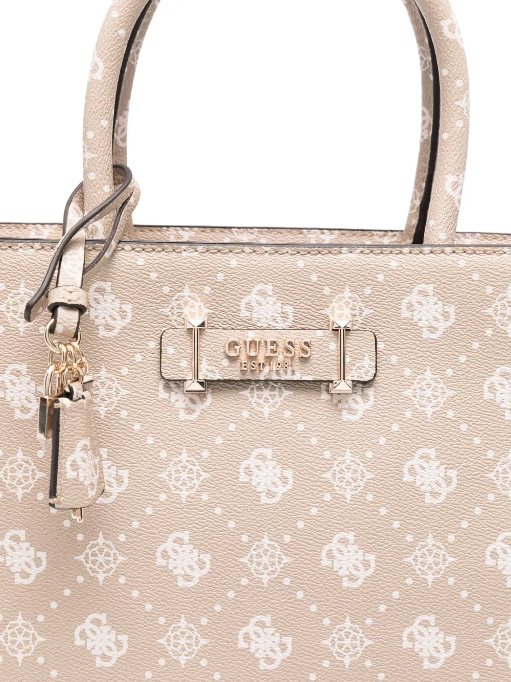 Guess Usa Monogram-pattern Tote Bag In Neutral