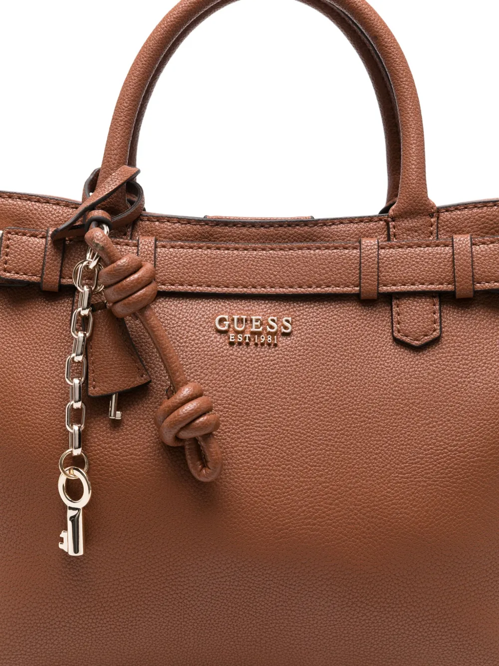 Guess Usa Knot-detail Tote Bag In Brown